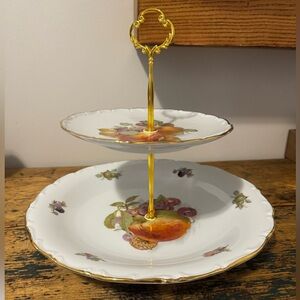 Elegant Two-Tier Serving Plate Stand